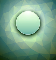 Abstract background sphere on green polygons texture