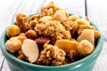 Cereal with almonds and peanuts