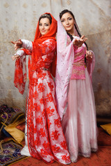 Young ladies in traditional clothing