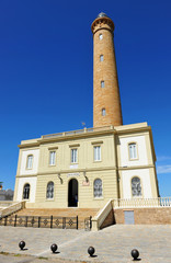 Fototapeta na wymiar Maritime lighthouse in Chipiona, Cadiz Province, Spain