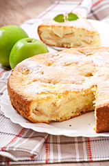slice of apple pie on a plate