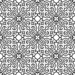 Black and white swirly seamless pattern