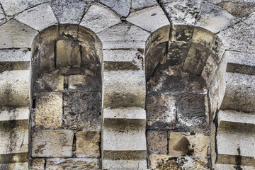 Medieval Fortress Rampart Rough Cut Stone Corbel Brackets © buki77