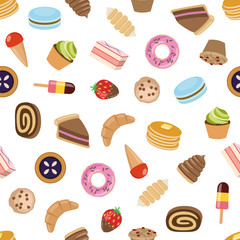 desserts seamless pattern