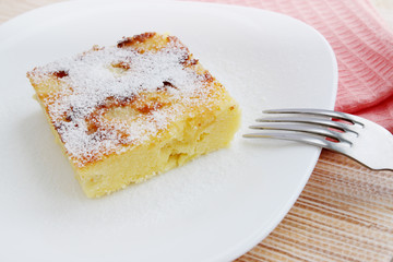 Casserole with powdered sugar