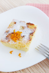 casserole with orange zest