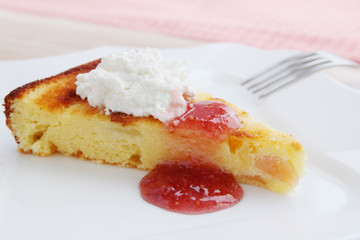 pudding with raspberry
