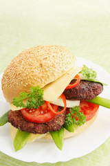 appetizing hamburger