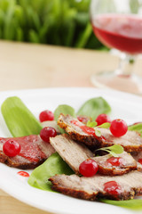 Salad with ramson and meat