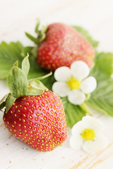 strawberries with flowers