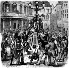 Riot : Lynching a Man - Emeute - 19th century