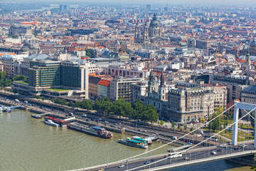 Fototapeta premium Danube Embankment in Budapest, the top view