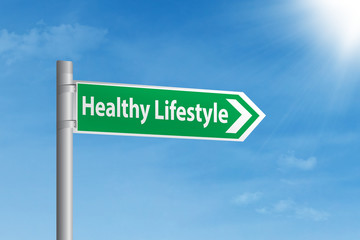 Obraz premium Healthy lifestyle road sign