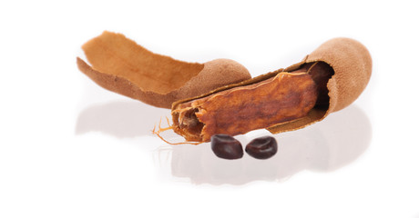 Sweet tamarind on white background