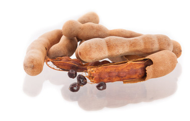 Sweet tamarind on white background