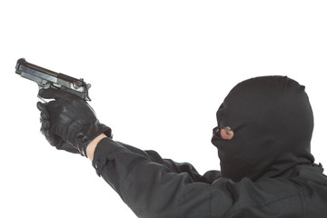 Thief with gun