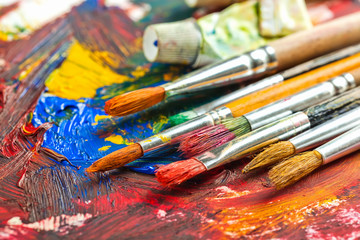 Obraz premium Paints and brushes