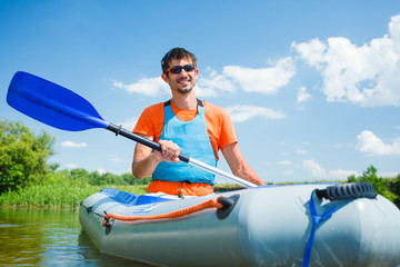 Man kayaking