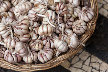 Garlic in a basket