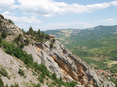 typical mountain panorama landscape