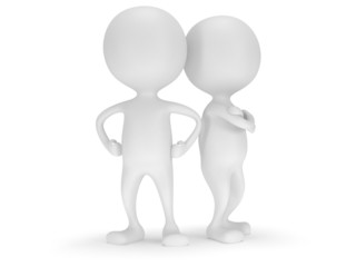 3d people stand on white