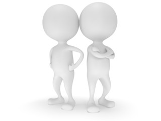 3d people stand on white