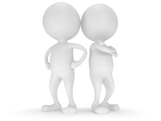 3d people stand on white