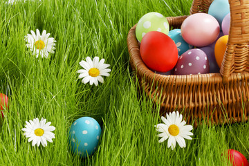 Basket of easter eggs