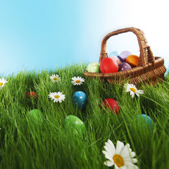 Basket of easter eggs