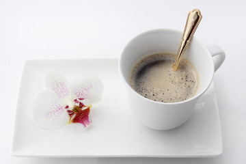 Café et orchidée
