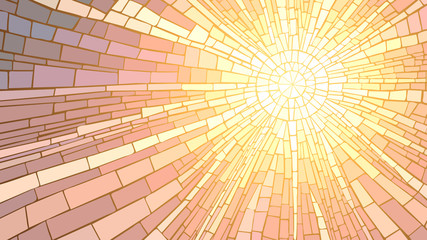 Illustration vectorielle de coucher de soleil en mosaïque.