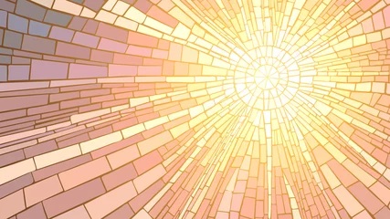 Photo sur Plexiglas Coloré Illustration vectorielle de coucher de soleil en mosaïque.