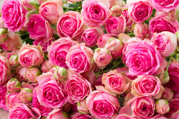 Bukiet rózowych róż - obrazy, fototapety, plakaty