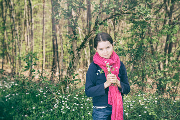 Young girl in a forest