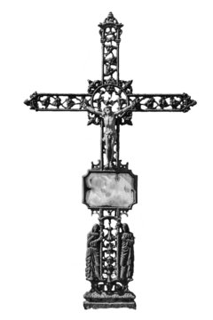 Jesus Christ on a wrought iron cross