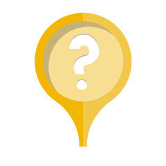 the flat yellow pin with question mark