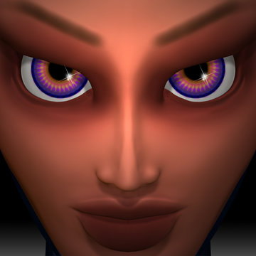 Mesmerizing Purple Eyes Girl Portrait