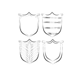 Hand drawn shields, badges and banners
