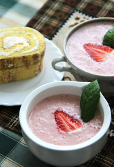 Fresh vivid smoothie on the table