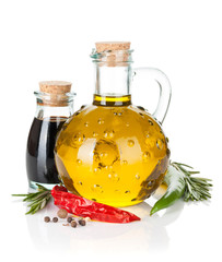 Olive oil and vinegar with spices