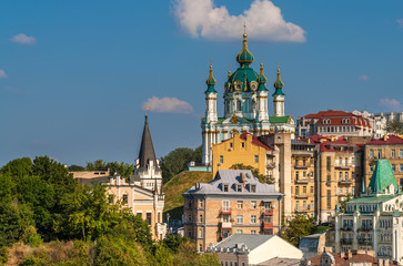 Fototapeta premium View of St Andrew's Church - Kyiv, Ukraine