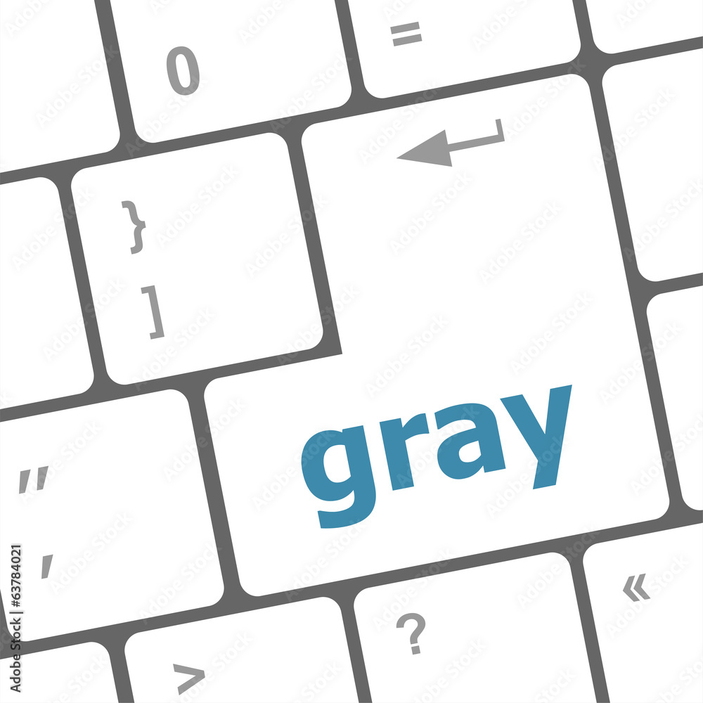 Poster computer keyboard keys with gray word on it
