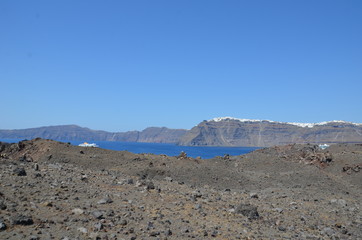 île volcanique près de Santorin, Grèce