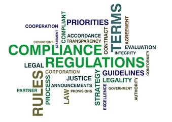 wordcloud for compliance and regulations