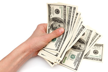 dollars in hand