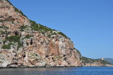 Fototapeta na wymiar coast at capo caccia, alghero, sardinia, italy