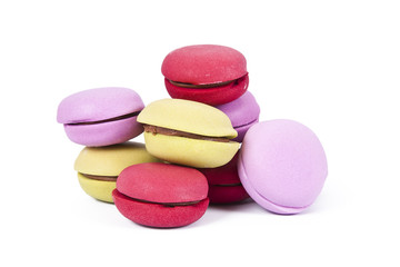 macarons stacked up isolated on white background