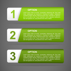 vector green paper option labels