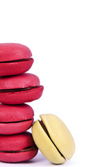 macarons stacked up isolated on white background