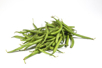Isolated Pile of Freshly Picked Green Beans